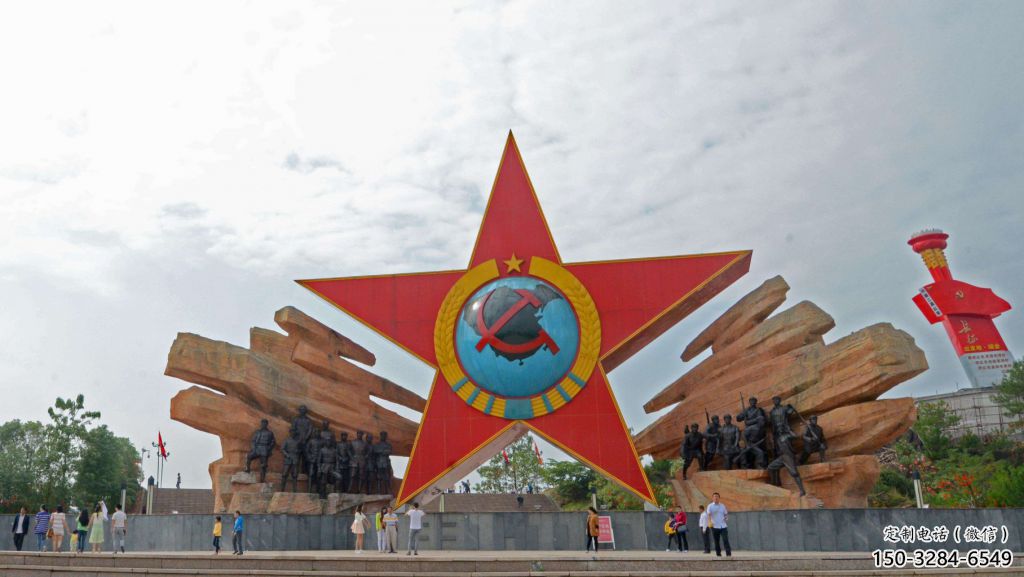 五角星雕塑 歐式步行街黨建雕塑 大型紅色文化
