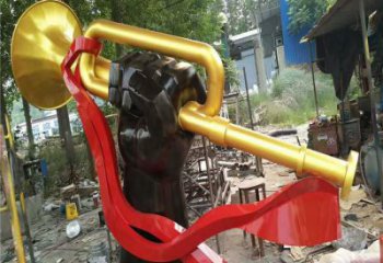 大型沖鋒號雕塑 商業街廣場雕塑 黨建擺件