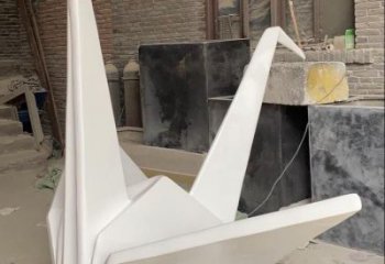 步行街千紙鶴雕塑 游樂(lè)場(chǎng)折紙風(fēng)格 鑄造鶴鳥雕塑