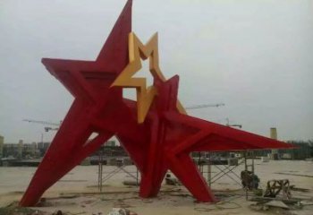 公園五角星雕塑 鏡面公園黨建雕塑 景觀紅色文化