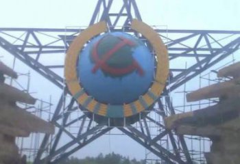 街頭五角星雕塑 大型別墅區(qū)紅色文化 鋼管黨建雕塑