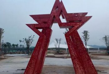 歐式五角星雕塑 抽象希望黨建雕塑 景觀紅色文化