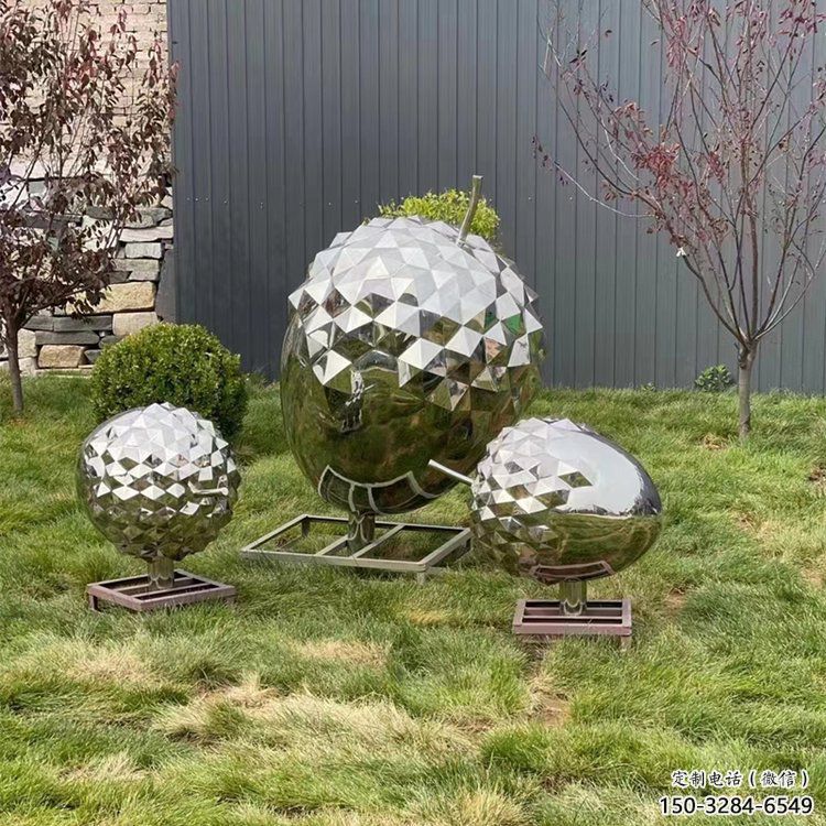 彩繪松塔雕塑 電鍍現代松果造型 公園雕塑