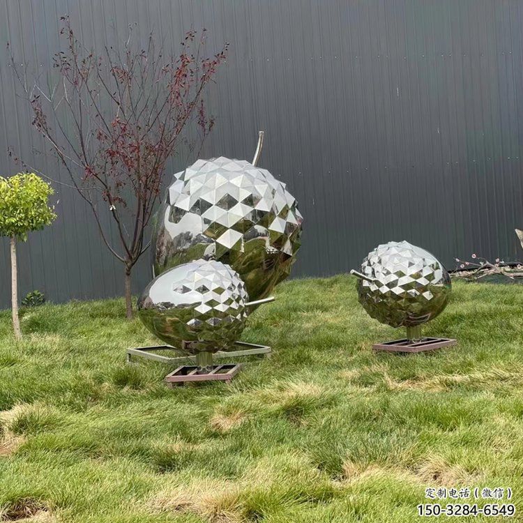 仿真松塔雕塑 電鍍現代松果造型 部隊雕塑