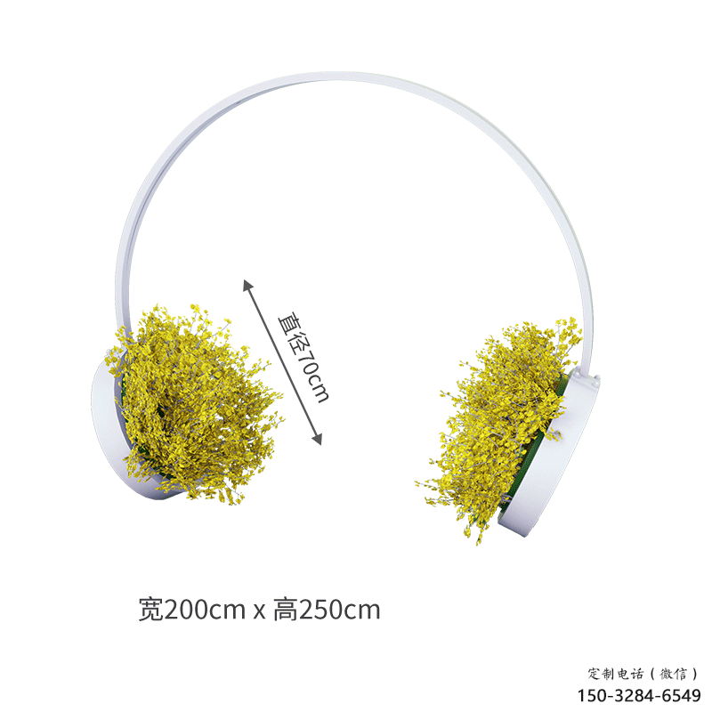 戶外耳麥雕塑 噴漆音樂雕塑 燈光耳機雕塑