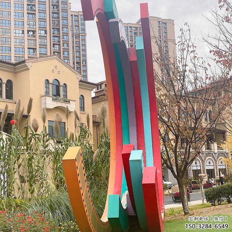 仿真膠卷雕塑 電鍍現代雕塑 部隊膠片雕塑