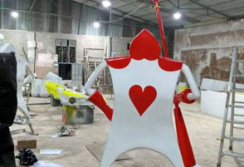 鑄造撲克雕塑 中式村口雕塑 景觀撲克牌雕塑