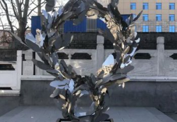 景觀花環雕塑 剪影環形雕塑 商業街雕塑