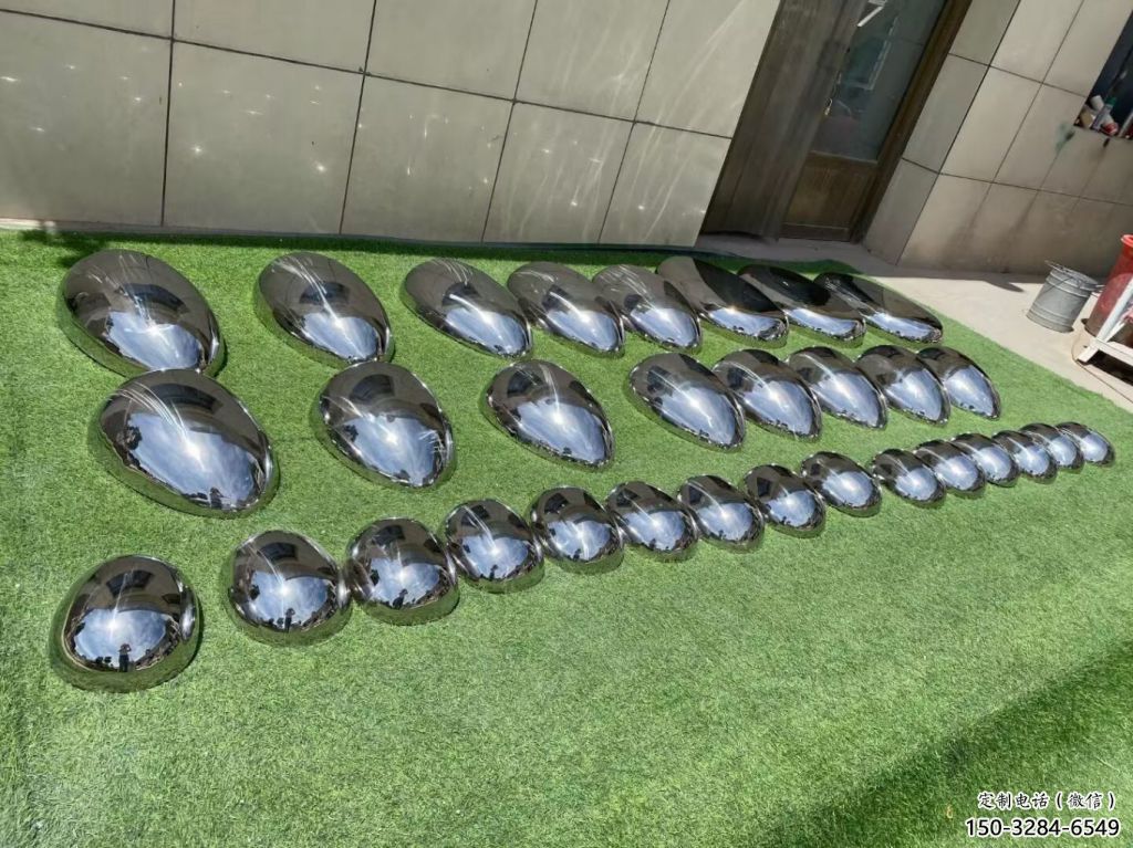 大型商場鵝卵石雕塑 仿真空心石雕塑 鏡面雕塑