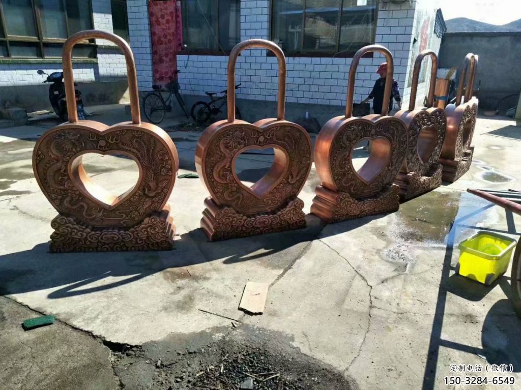企業(yè)鎖子雕塑 鑄造公園同心鎖雕塑 歐式雕塑