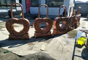 企業鎖子雕塑 鑄造公園同心鎖雕塑 歐式雕塑