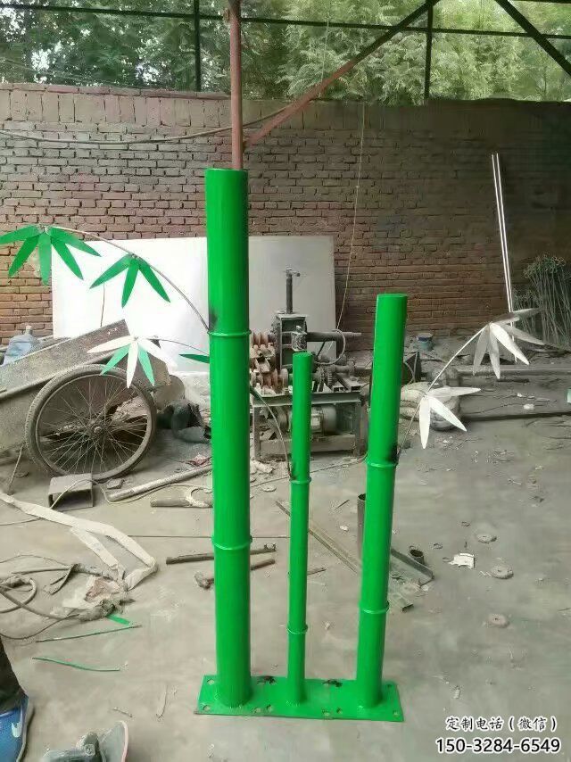 噴漆竹葉雕塑 中式村口竹類雕塑 草地植物雕塑