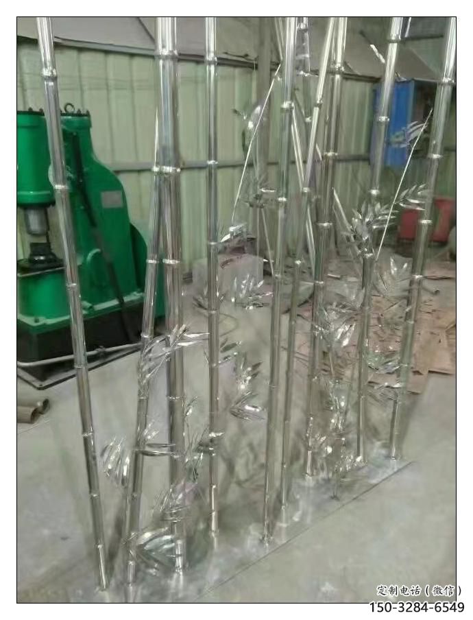 啞光竹葉雕塑 拉絲竹類(lèi)雕塑 步行街植物雕塑