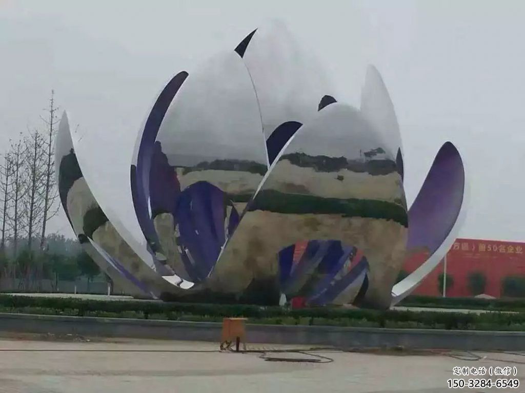 大型蓮花雕塑 鍛造發(fā)光水蓮花雕塑 房地產花卉雕塑