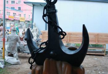 剪影船錨雕塑 噴水園林雕塑 餐飲店碼頭雕塑