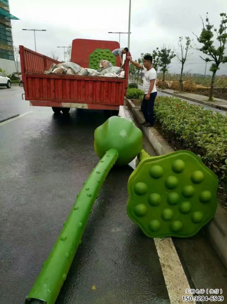 公園蓮藕雕塑廠家 創(chuàng)意企業(yè)雕塑 美陳蓮科雕塑