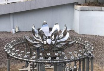 水景蓮花雕塑 彩繪剪紙花卉雕塑 現代水蓮花雕塑