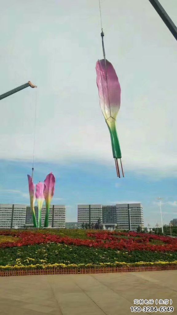 景觀蘭花雕塑 剪影玉蘭花雕塑 商業街雕塑