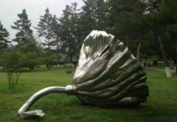 仿真蓮蓬雕塑 電鍍現代植物雕塑 部隊雕塑