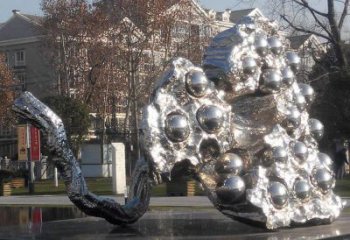 幾何蓮蓬雕塑 發光公園雕塑 大門口植物雕塑