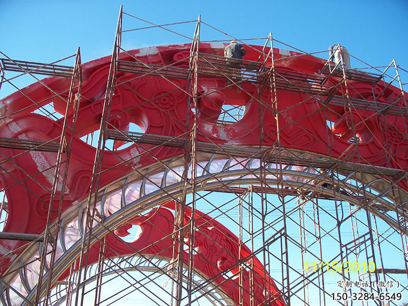 現代拱門雕塑,鏤空藝術制作，不銹鋼金屬大門雕塑