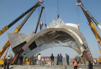 城市大門雕塑，不銹鋼材質制作，地標文化標識