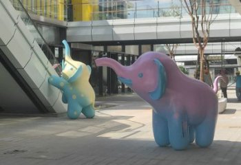 彩繪大象雕塑生產，景區案例，景觀大象雕塑優選