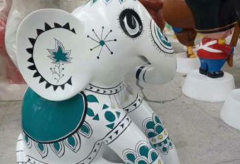 大象標識雕塑，廣場雕塑，玻璃鋼彩繪大象雕塑生產