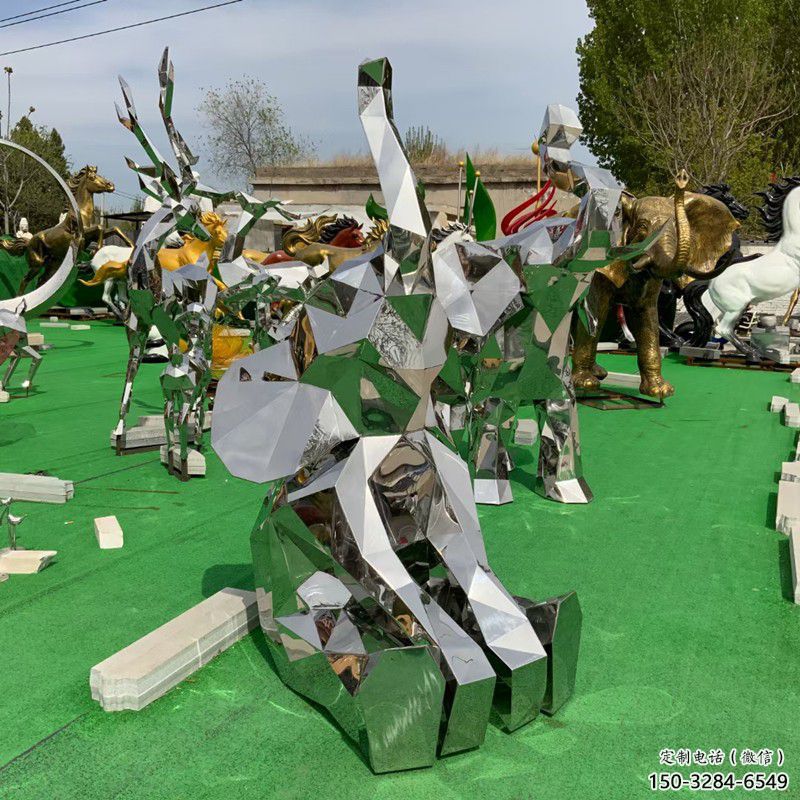 景區(qū)大象雕塑通用，陸地擺件，各類鏡面大象雕塑點擊