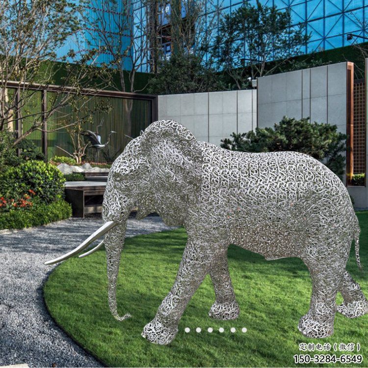 公園大象雕塑供求，景觀雕塑，鏤空藝術大象雕塑優選