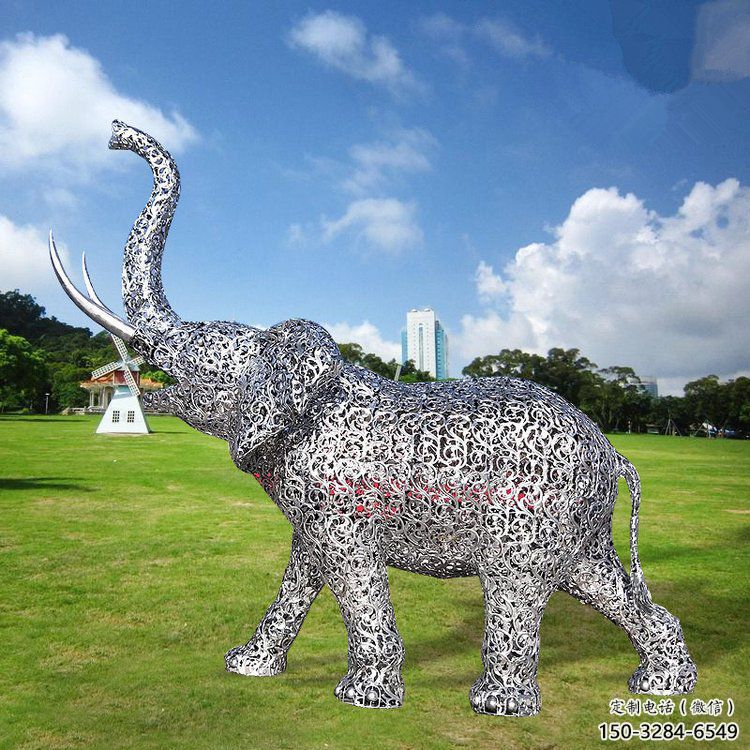 景觀大象雕塑選定，園林裝飾，大型鏤空大象雕塑公司