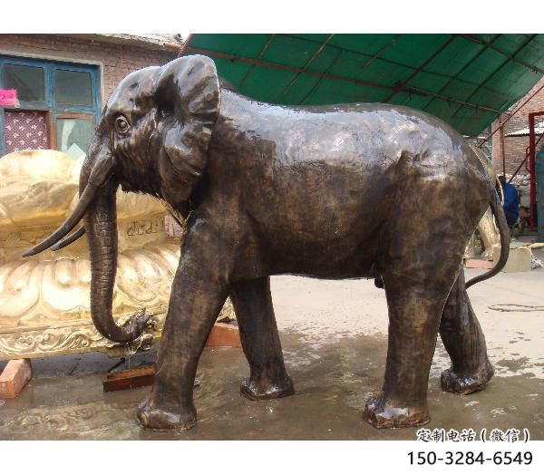 園林大象雕塑供應，動物雕塑，銅大象雕塑素材制造