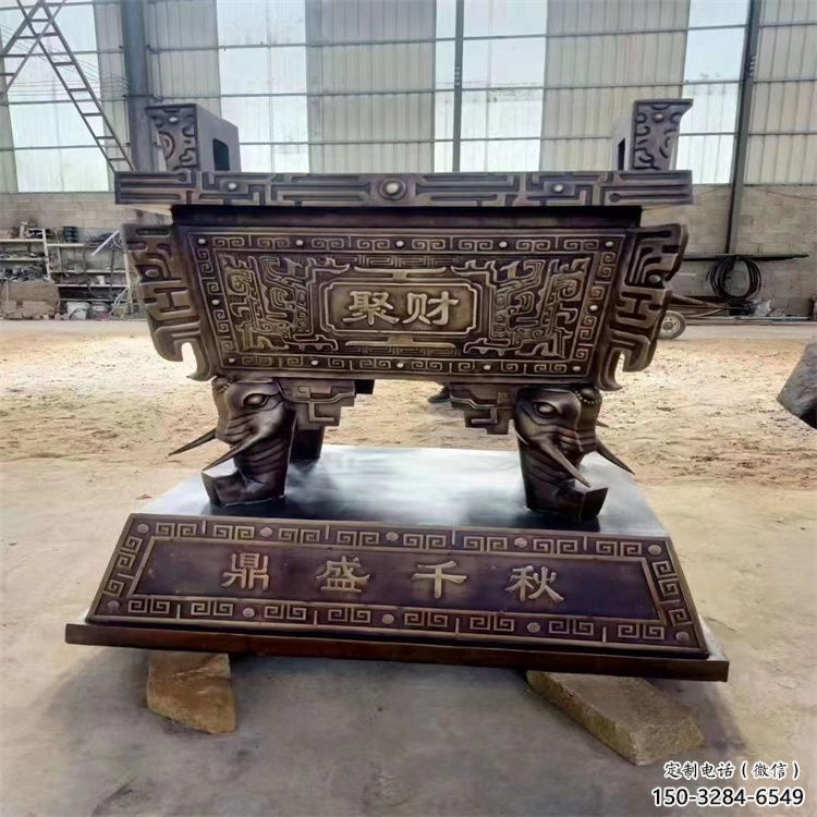 企業(yè)門口招財(cái)方鼎銅雕