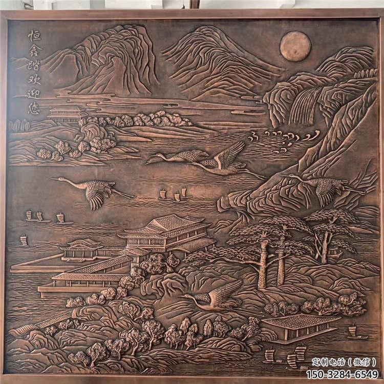 仙鶴浮雕批發(fā)，鍛造工藝，園林動物浮雕承接