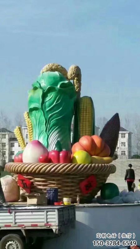 雕塑果籃制造，街景小品，景觀白菜果籃雕塑優(yōu)價(jià)