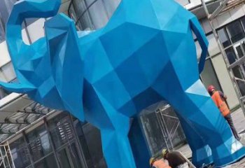 大象雕塑生產(chǎn)，棱面系列，別墅烤漆大象雕塑生產(chǎn)商