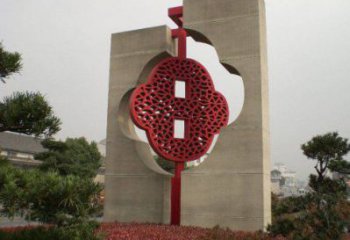 園林中國結雕塑廠家，烤漆工藝制作，民俗文化標識