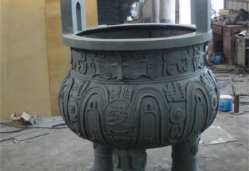 古紋路圓鼎雕塑