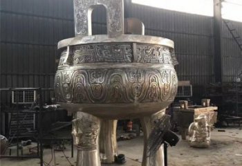 黃銅材質圓鼎雕塑造型
