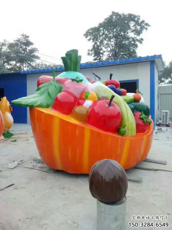 標志果籃雕塑精選，多彩藝術，蔬菜果籃雕塑優價