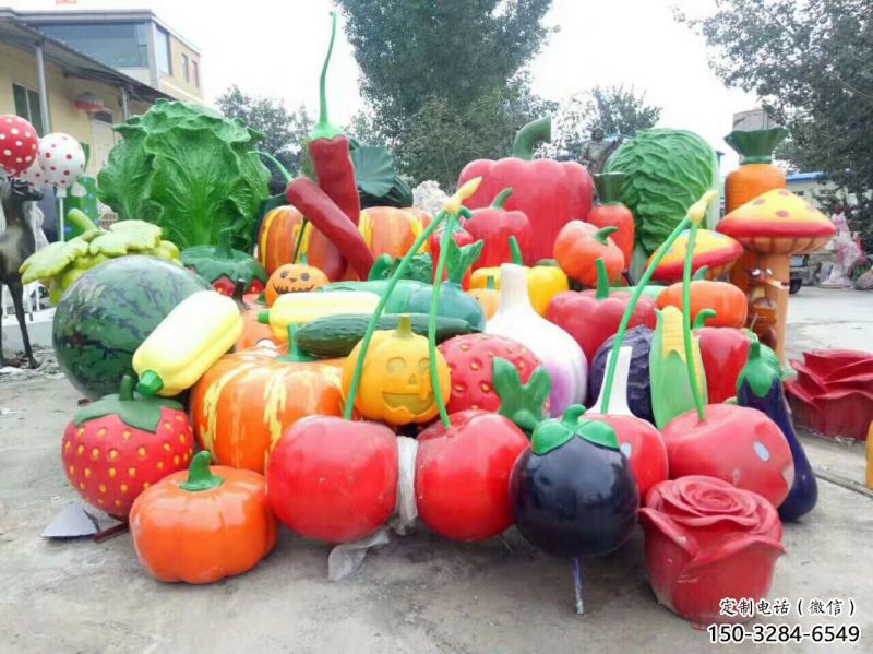 果籃雕塑供求，露天雕塑，廣場蔬菜果籃雕塑制作
