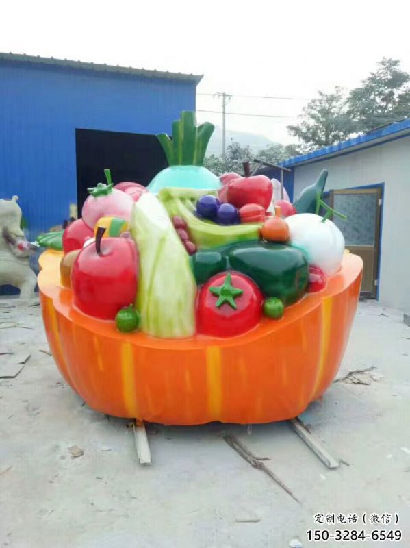 果籃雕塑精選，露天雕塑，景觀蔬菜果籃雕塑展品