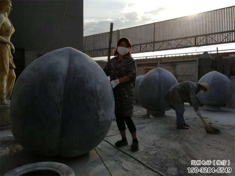 藝術果籃雕塑優選，城市裝飾，桃子果籃雕塑訂做