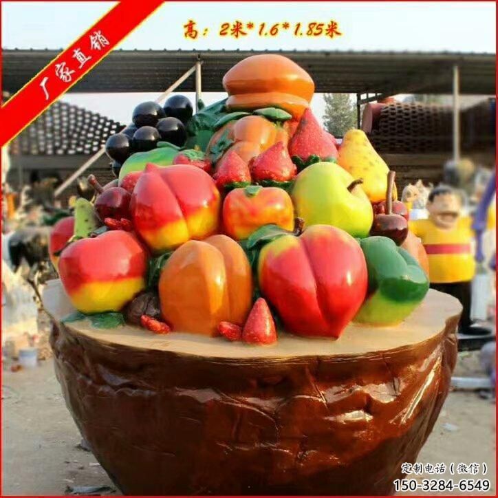 景觀果籃雕塑定價(jià)，廣場(chǎng)雕塑，香蕉果籃雕塑優(yōu)價(jià)