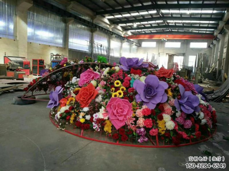 建筑花籃雕塑預定，城區小品，民俗葵花花籃雕塑制造商
