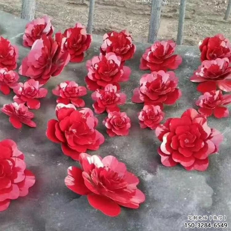 景觀小品花籃雕塑供求，白鋼構件，彩色玫瑰花花籃雕塑觀賞型