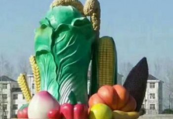 景觀果籃雕塑通用，街景小品，玻璃鋼果籃雕塑裝飾制造