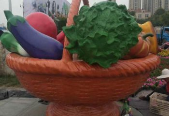 果籃擺件批發(fā)，地標(biāo)擺件，鐵藝果籃雕塑生產(chǎn)商