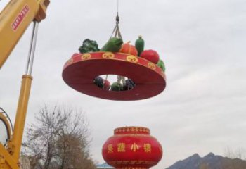 彩繪景觀花籃雕塑通用，花園小品，廣場玻璃鋼花籃雕塑優(yōu)價