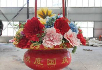 鋼結(jié)構(gòu)花籃雕塑選用，廣場(chǎng)雕塑，廣場(chǎng)花籃雕塑異型選用